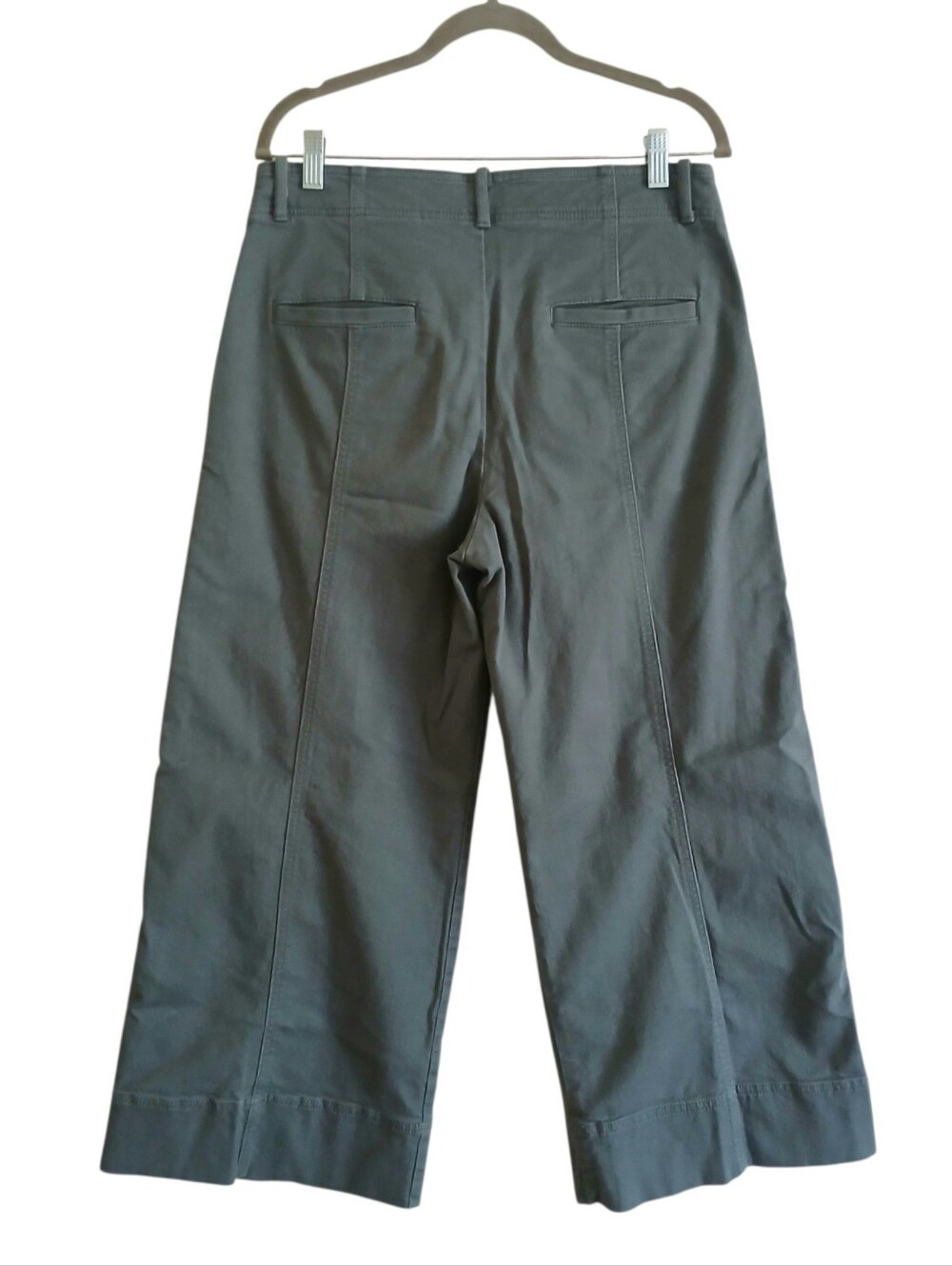 LOFT Curvy Seamed Palmer Wide Leg Cropped Pants Women's 8 High Rise Quiet Luxury - Picture 3 of 8